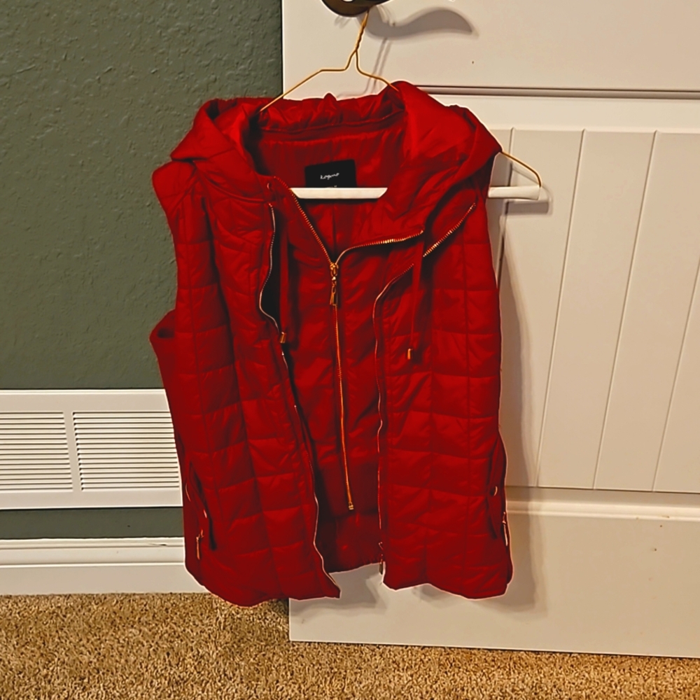 Deep red puffer vest